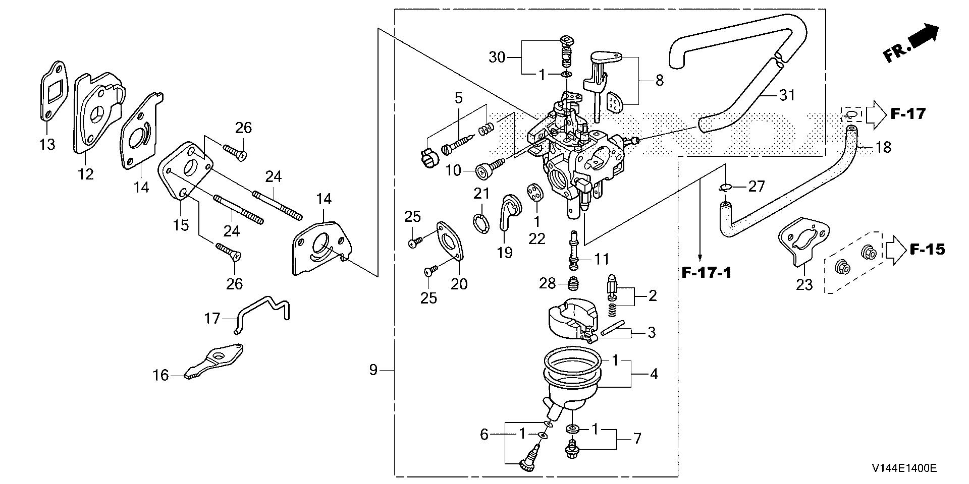 Parts for Tillers F F220 F220 A/B FAAJ10500011199999 CARBURETOR